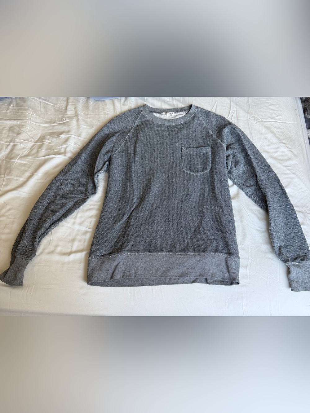 Alex Mill Gray Crewneck Sweater with Chest Pocket